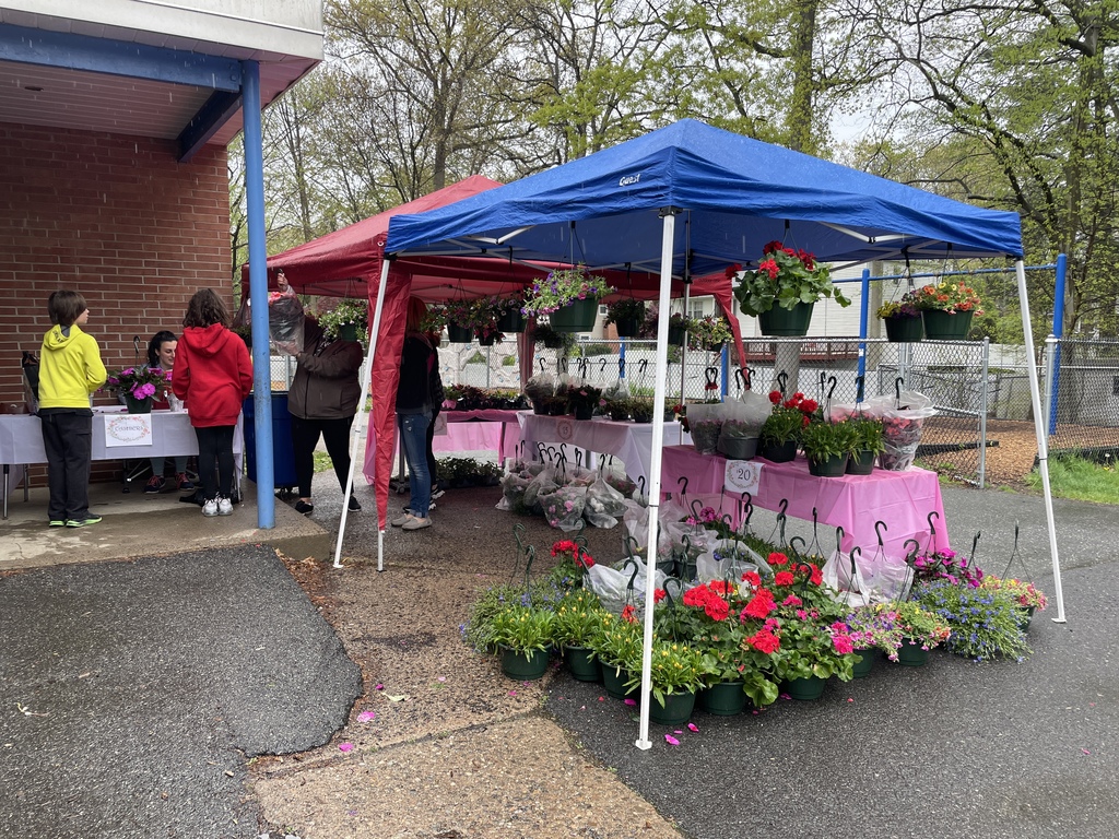Tent set up for the Mother's Day Plant Sale 