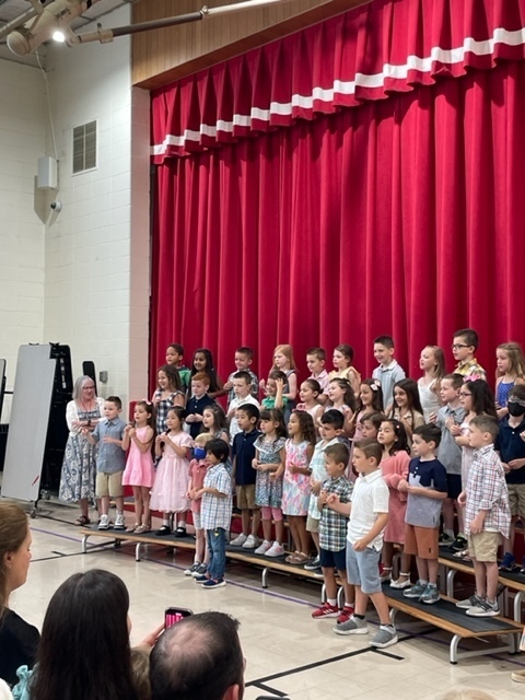 Our Kindergarten students singing and celebrating the end of their school year