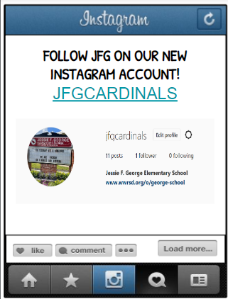 JFG advertising our new Instagram account! Follow us at jfgcardinals!