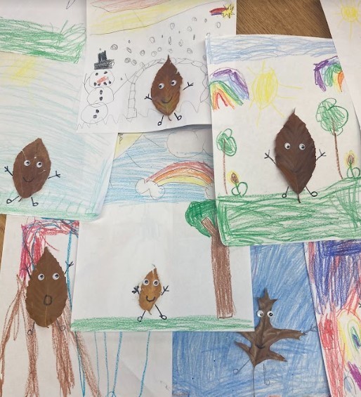 JFG explores the seasons while learning the meaning of a setting! They used their creativity and sketched settings for their leaf peeps! #JustFocusonGrowing