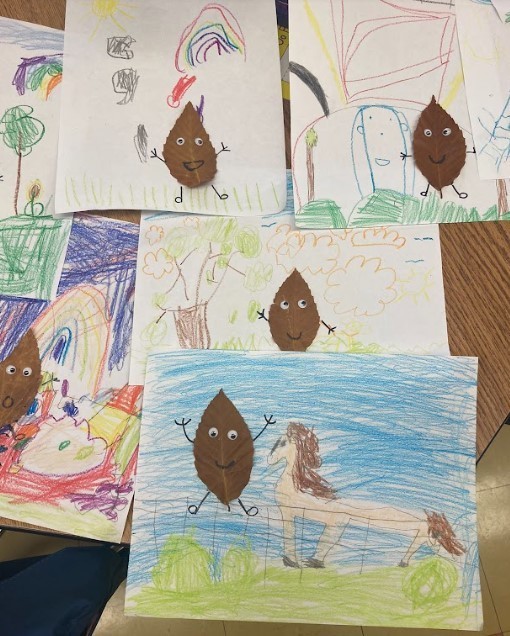 JFG explores the seasons while learning the meaning of a setting! They used their creativity and sketched settings for their leaf peeps! #JustFocusonGrowing