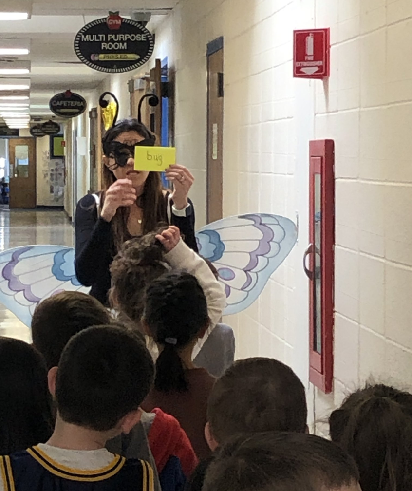 Mrs. Mele flies out from the "portal" to create an unforgettable memory of the letter "B!" She is caught reinforcing the letter sound quietly on the way to her students' special class! #JustFocusonGrowing