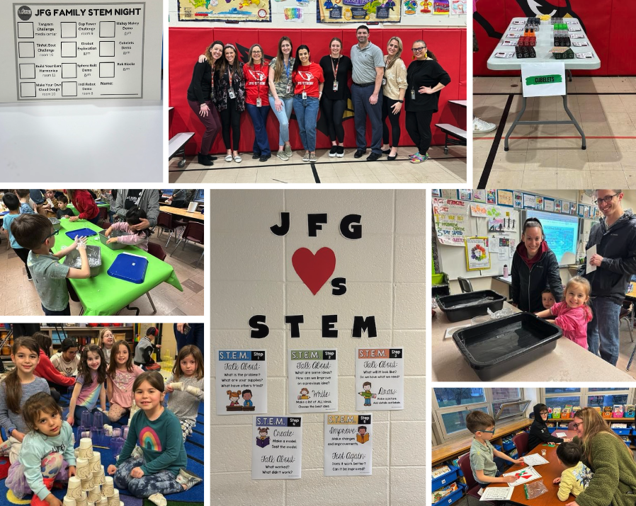 JFG Family STEM Night: We were the proud recipients of the 2023 NJ STEM Month Grant sponsored by NJ STEM Pathways Network! Mrs. Velardo spearheaded the event alongside her amazing colleagues! Our teachers continue to demonstrate their dedication to our school!  @NJSTEMPathways